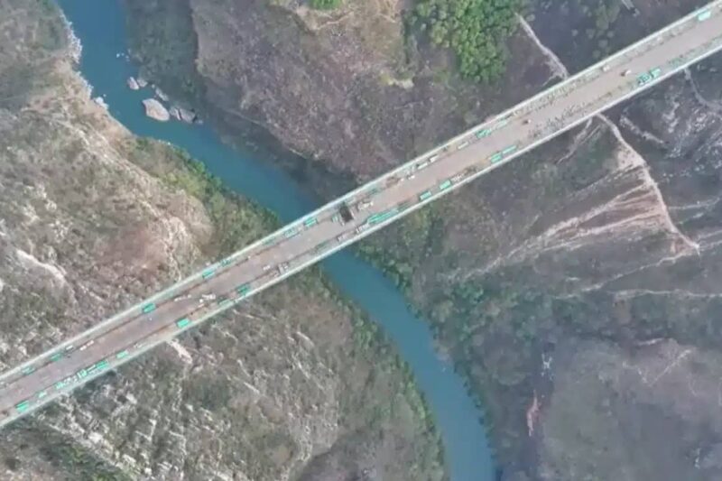 China cut a mountain in half in order to build a highway including the world’s highest bridge